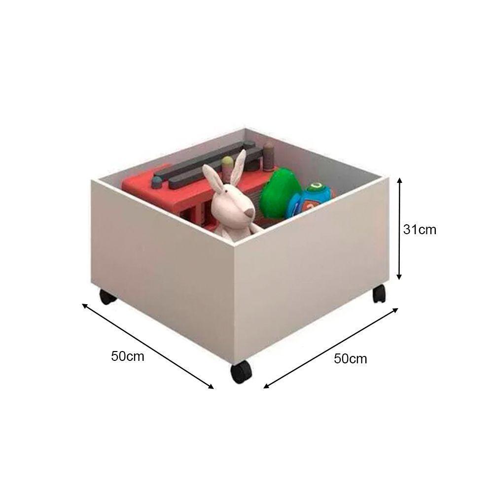 Cama Infantil Naty Com Nichos Branco/amêndoa Branco - 2