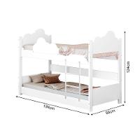 Beliche Solteiro Montessoriana Nuvem Erika Com Colchões Branca Incluso Luminária Led - Branco