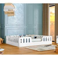 Cama Casal Com Colchão Design Montessoriana HeloBranco Branco - 1