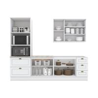 Cozinha Completa 4 Peças C/ Aéreo 3 Portas Com Vidro Branco - 10