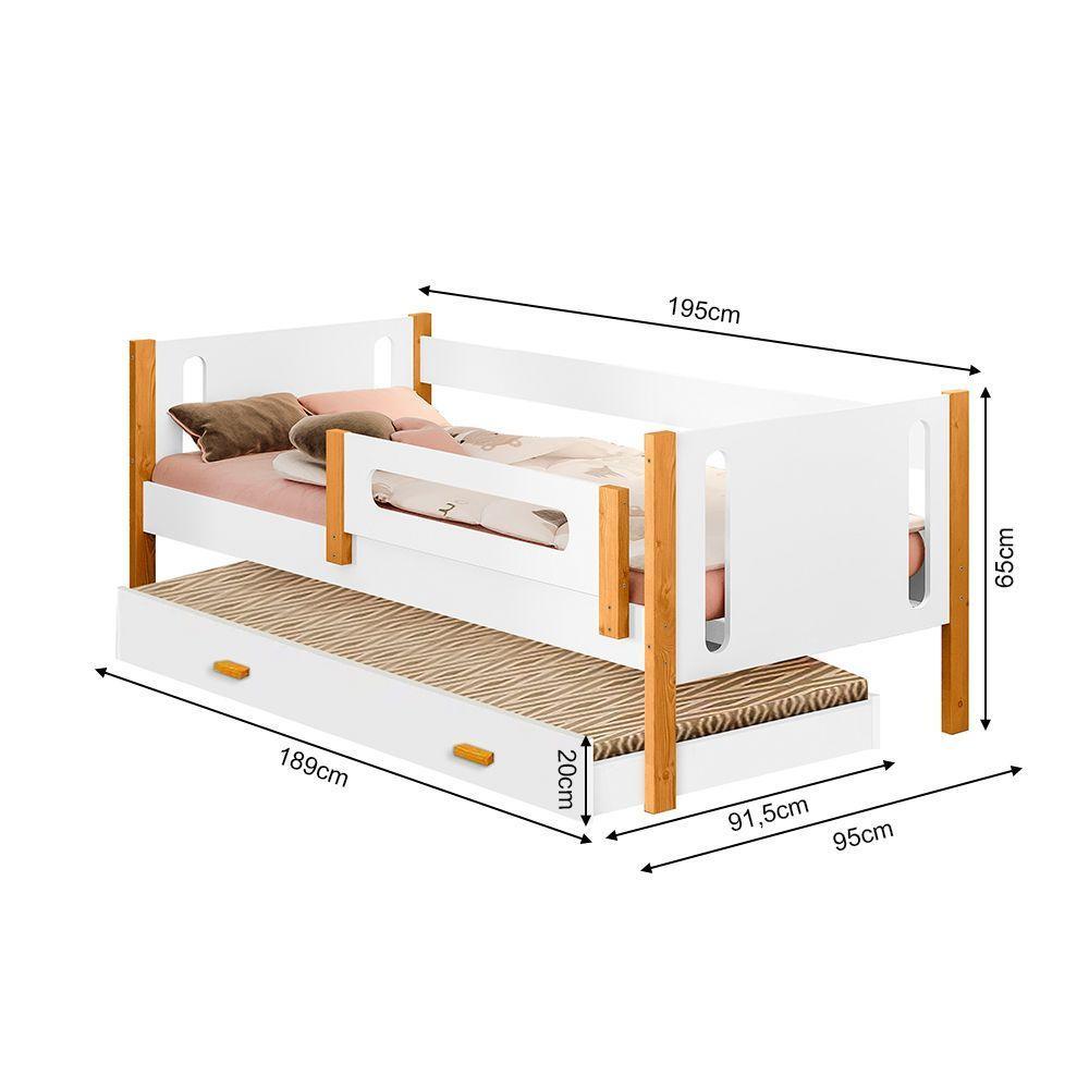 Cama Infantil Mirela Com Cama Auxiliar Branco/mel Branco - 2