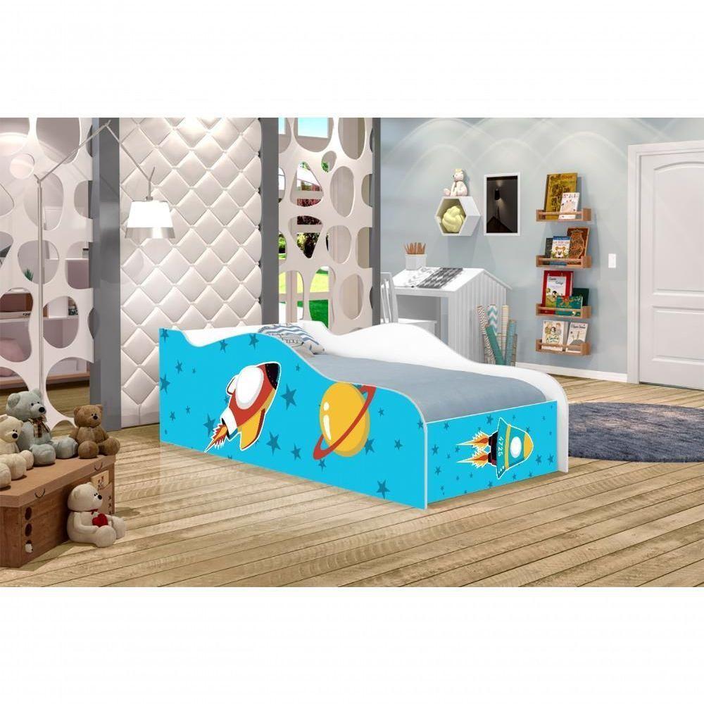 Cama Fun Foguete Espacial Solteiro Com Colchão - 3