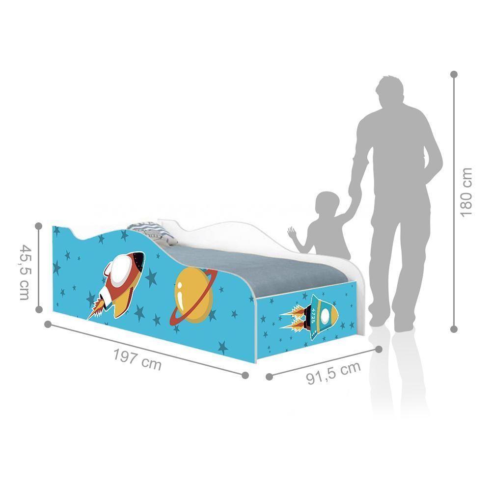 Cama Fun Foguete Espacial Solteiro Com Colchão - 5