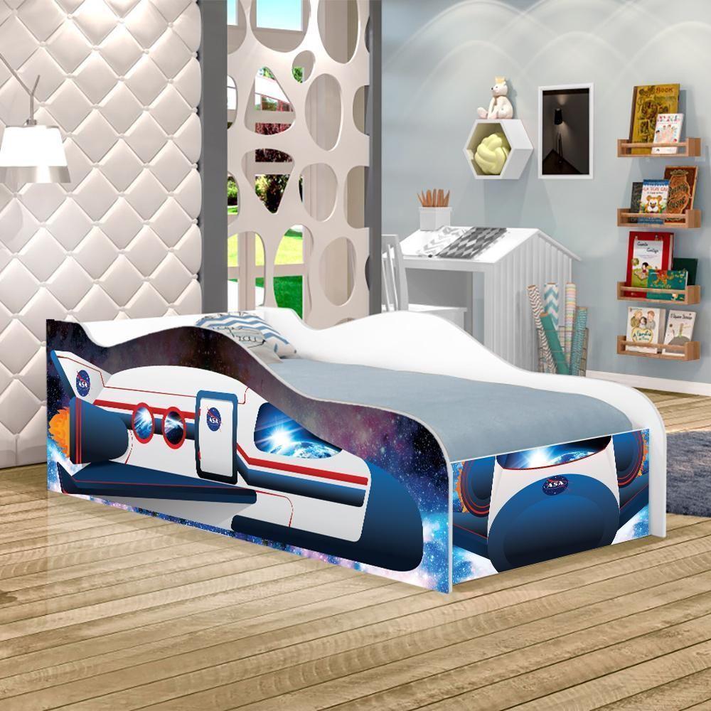Cama ônibus Espacial Joy Azul Solteiro Com Colchão - 1