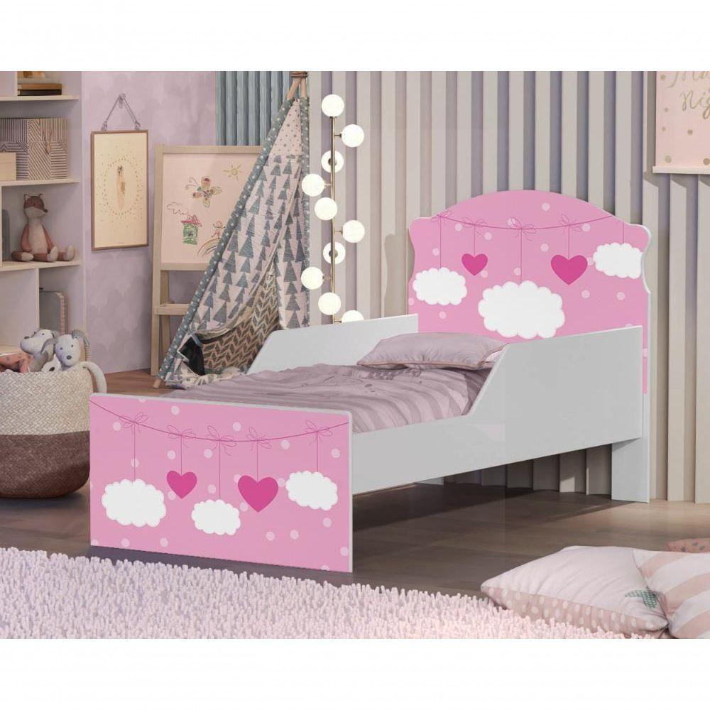 Mini Cama Nuvens Meninas Com Colchão - 2