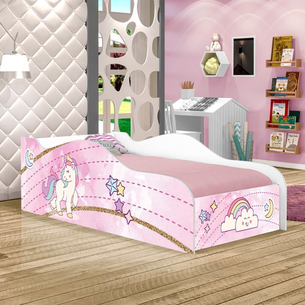 Mini Cama Fun Unicónio Rosa Infantil Com Colchão - 1