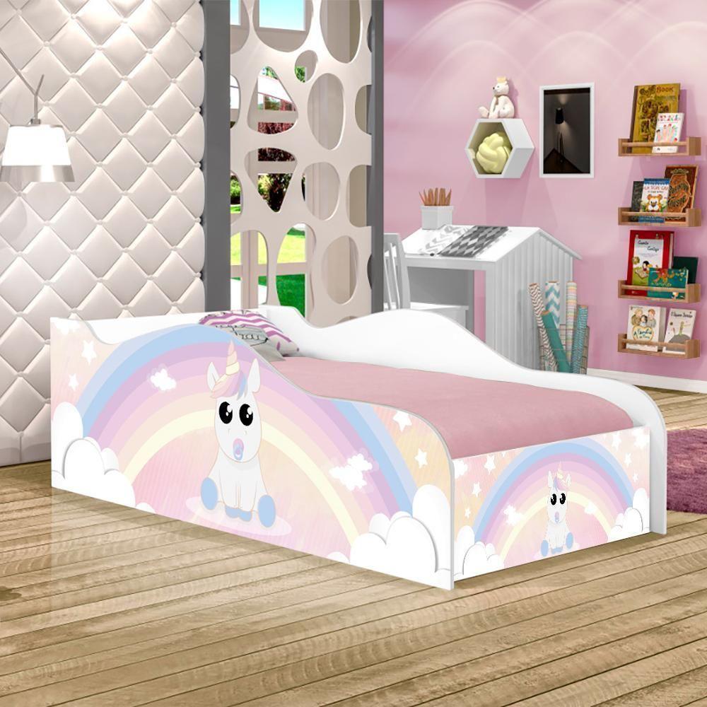 Mini Cama Fun Unicórnio Bebê Infantil Com Colchão - 1