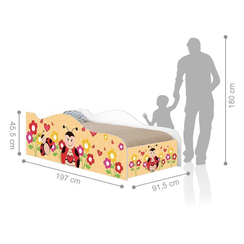 Cama Like Menina Joaninha Solteiro Com Colchão - 4