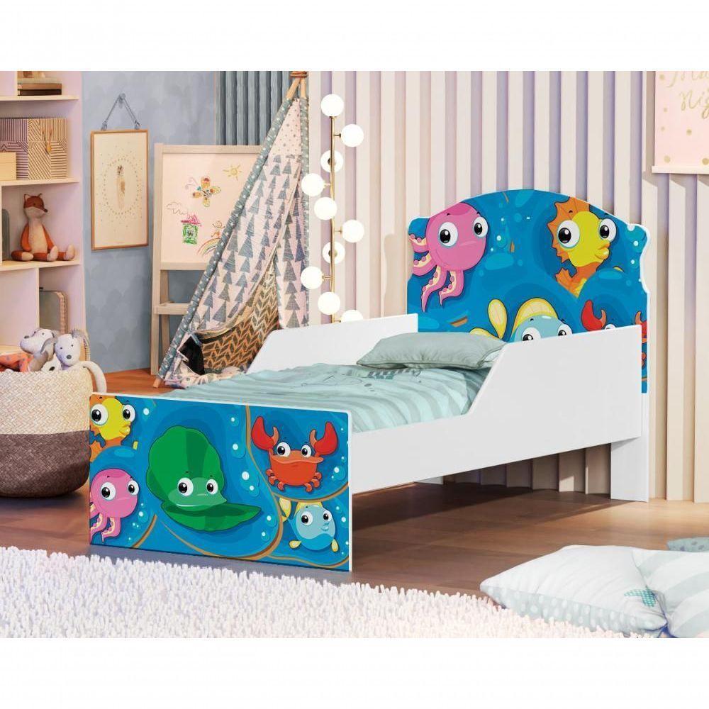 Mini Cama Fundo Do Mar Peixes Com Colchão - 4
