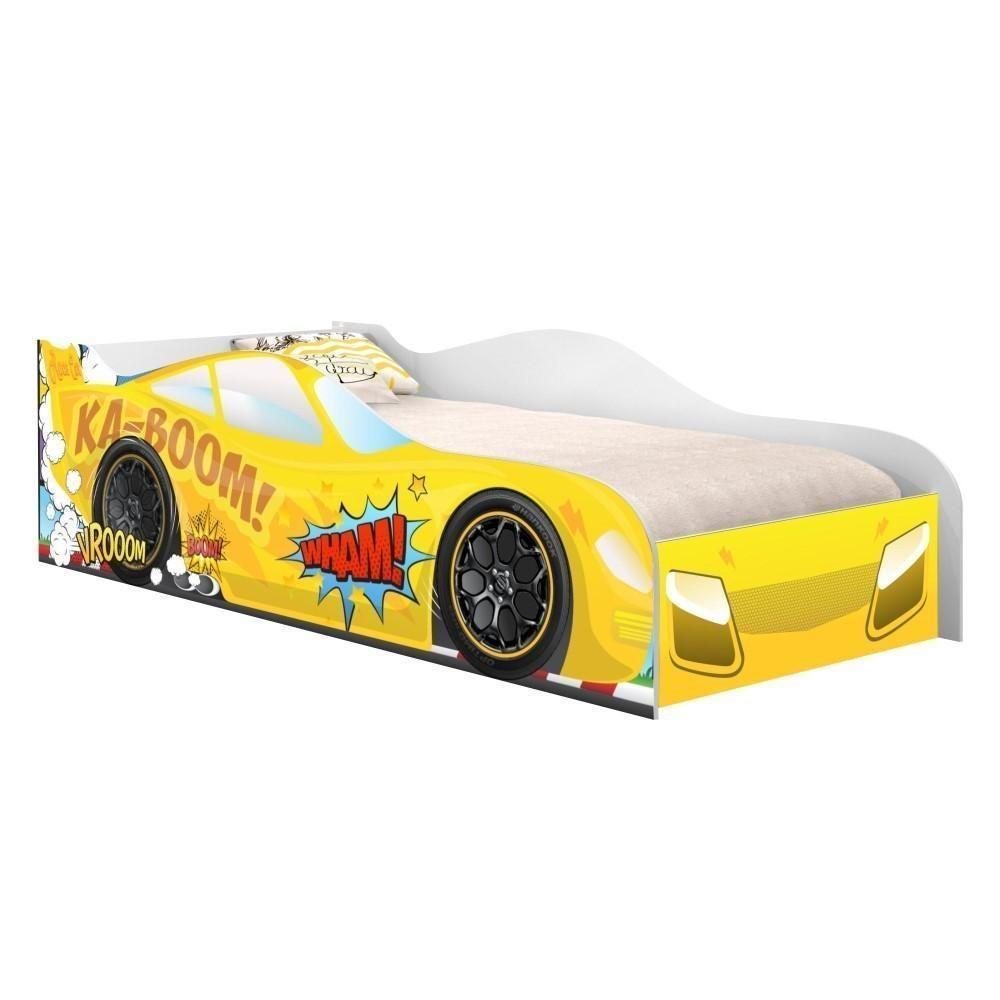 Cama Carro Kaboom Amarelo Solteiro Com Colchão - 4