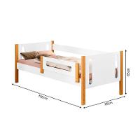 Cama De Solteiro Mirela Branco/amêndoa Luminária Led Branco