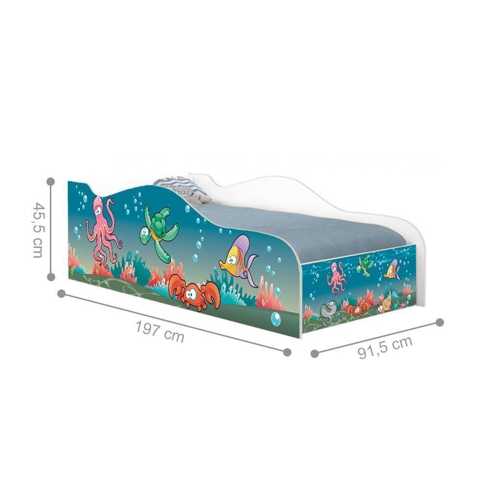 Cama Like Peixinhos No Mar Solteiro Com Colchão - 4