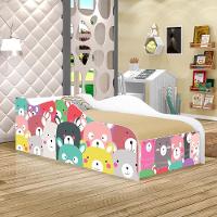 Mini Cama Like Aquarela Dos Ursinhos Infantil Com Colchão - 1
