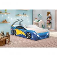 Cama Carro Fast Menino Azul Solteiro Com Colchão - 3
