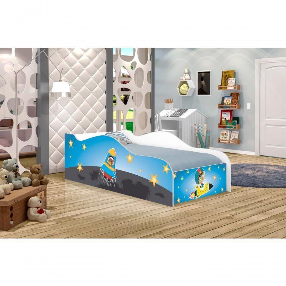 Mini Cama Fun Astronauta E Foguete Infantil Com Colchão - 3