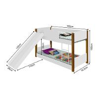 Beliche Infantil Com Escorregador Branca E Amêndoa Branco - 2