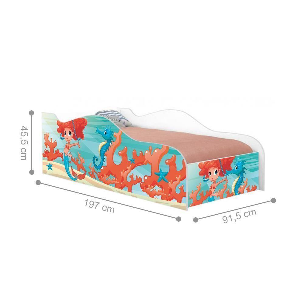Cama Fun Sereia Menina Solteiro Com Colchão - 2