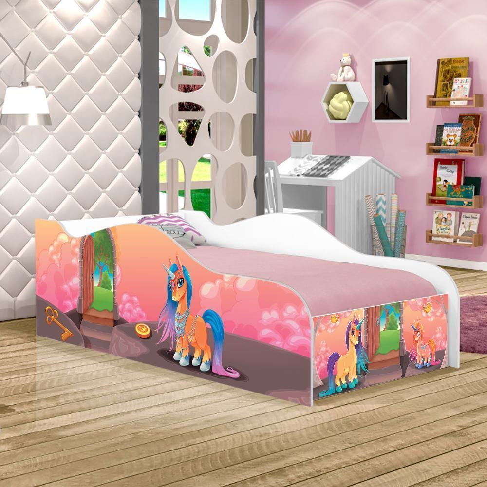 Cama Like Mundo Dos Unicórnios Solteiro Com Colchão - 1