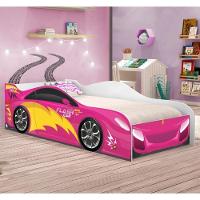 Cama Carro Fast Menina Rosa Solteiro - 1