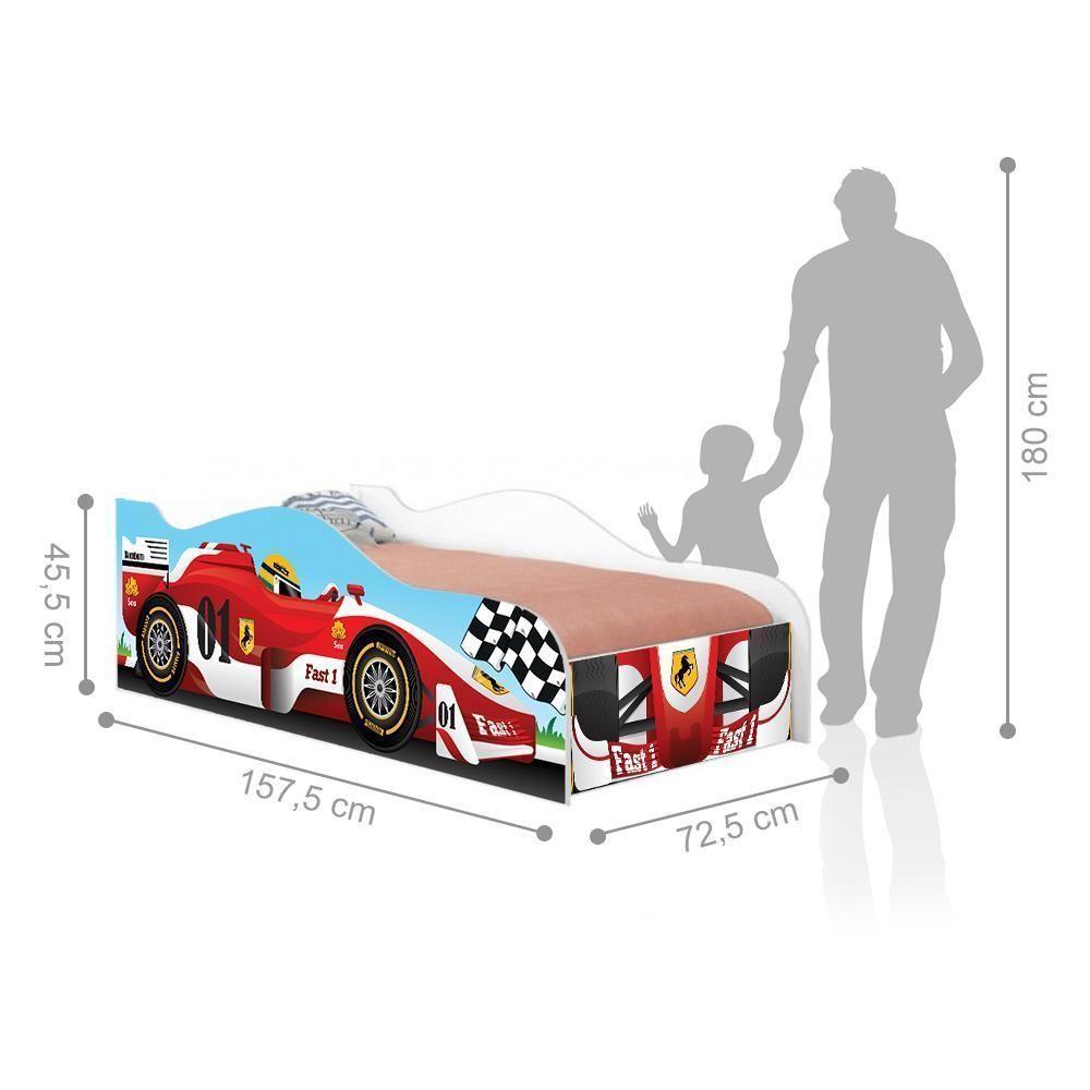 Cama Carro De Corrida Joy Vermelho Infantil Com Colchão - 4