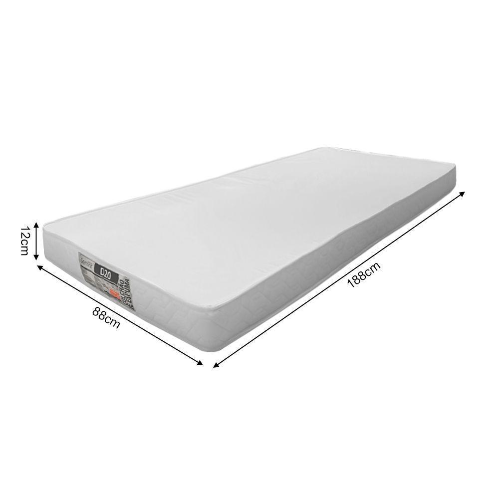 Cama Cercadinho Infantil Mdf Helo Solteiro Com Colchão + Nicho E Led Branca Branco - 3