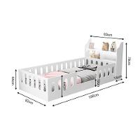 Cama De Criança Helo Solteiro Com Colchão + Nicho E Led Branca - Cor: Branco - 5