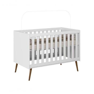 Berço Mini Cama Retrô Noah Branco Acetinado - Peternella
