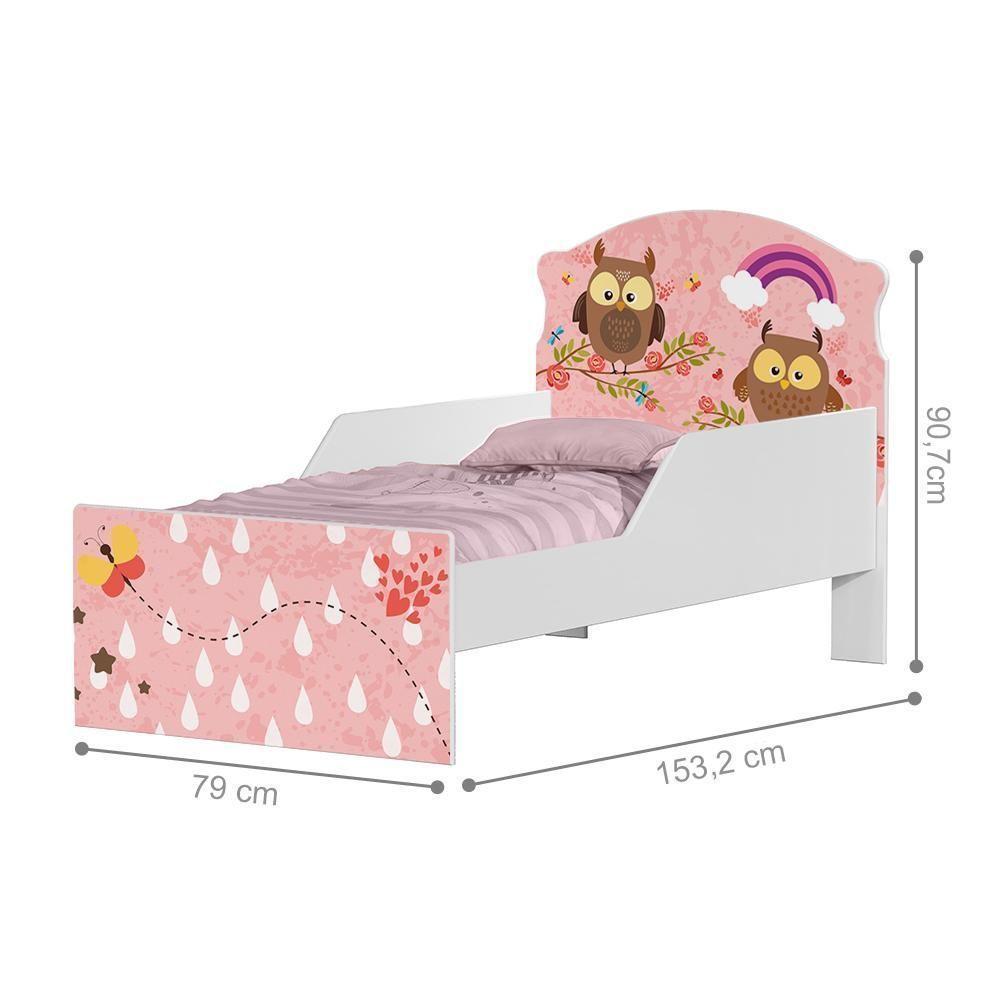 Mini Cama Corujinhas E Borboletas Com Colchão - 3