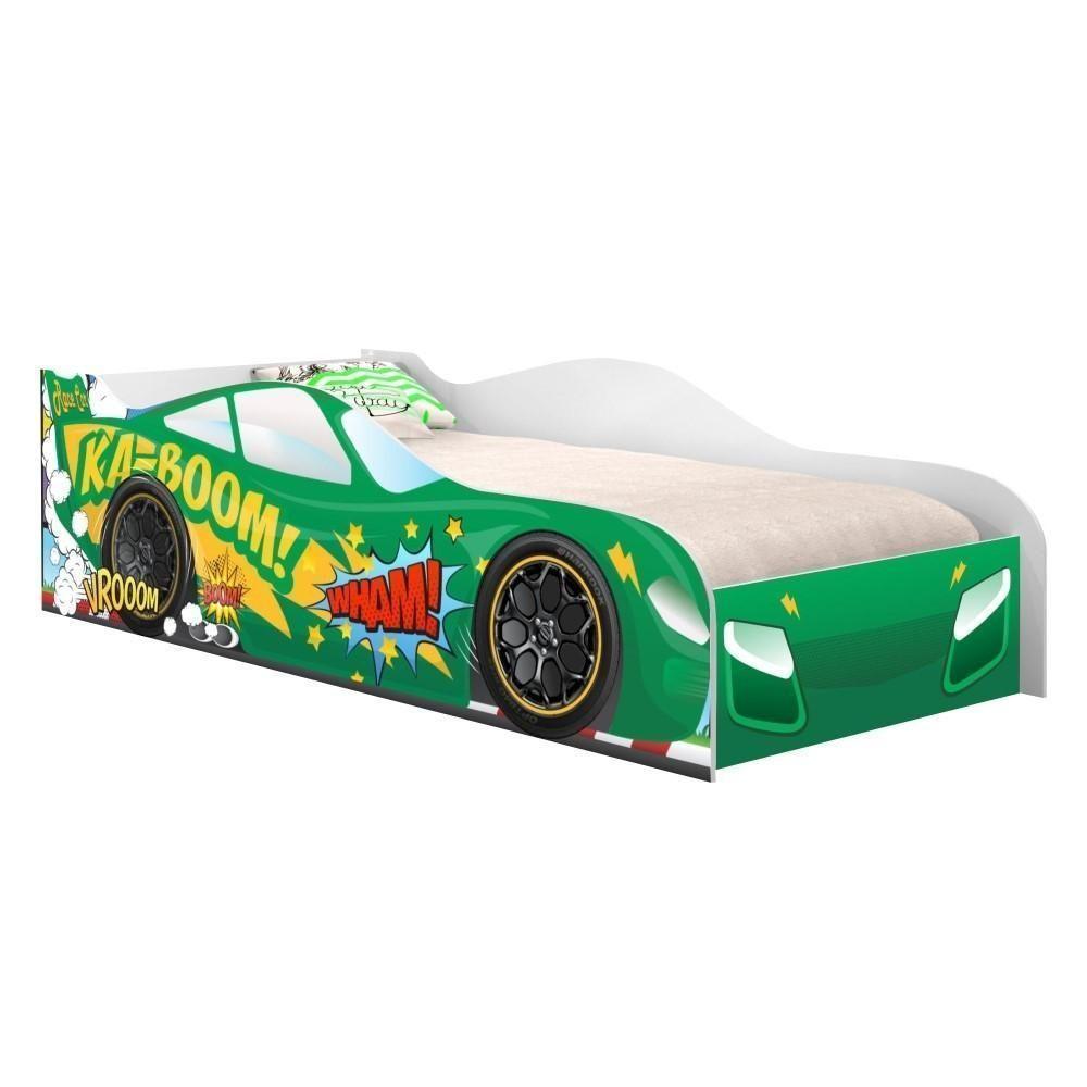 Cama Carro Vrooom Verde Solteiro Com Colchão - 4
