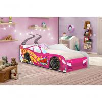 Cama Carro Vrooom Pink Solteiro Com Colchão - 2