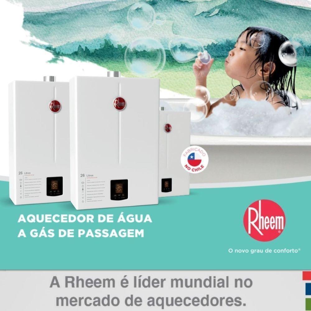 Aquecedor 26 Litros Glp Bivolt + Bomba 350w 220v Rheem - 7