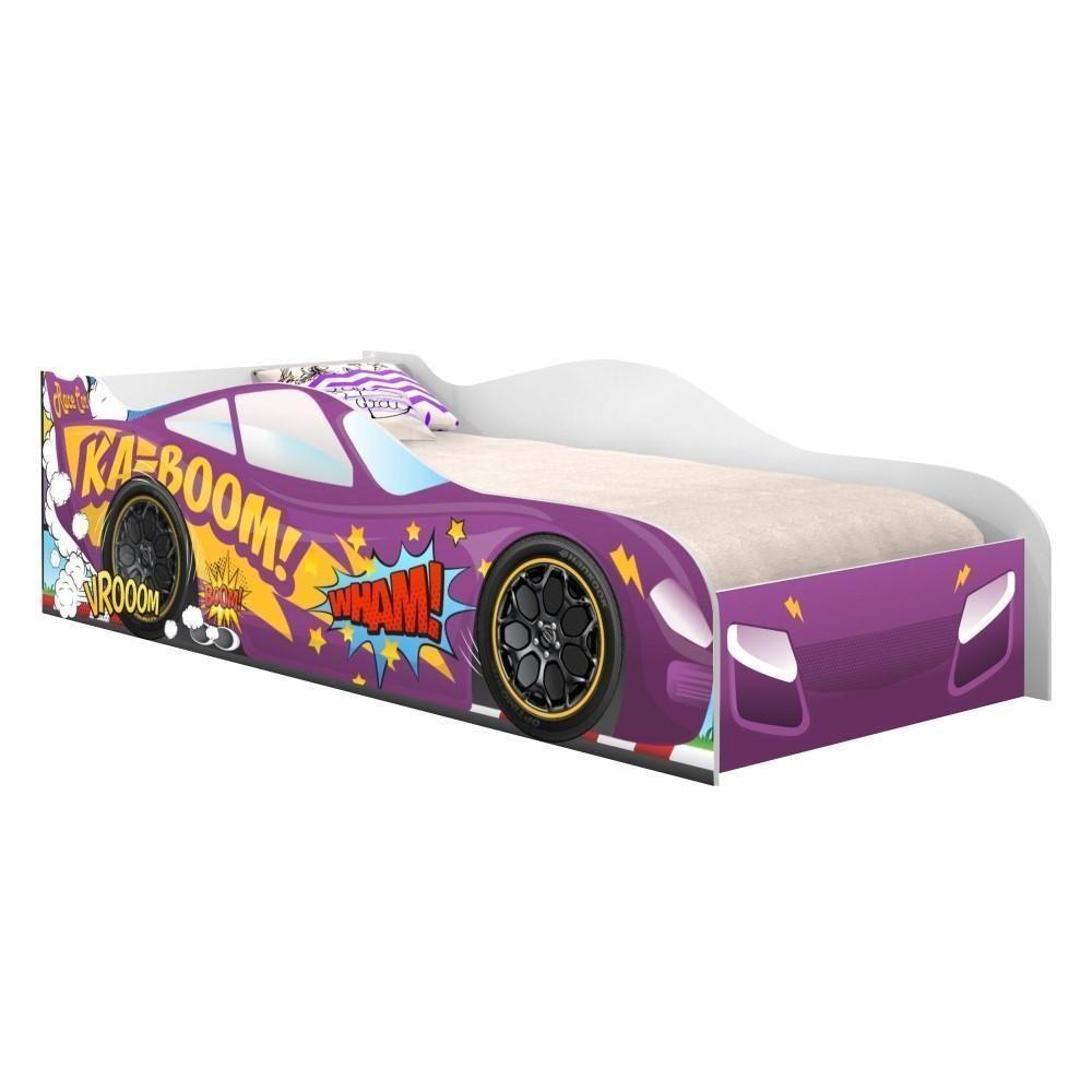 Cama Carro Vrooom Roxo Solteiro Com Colchão - 4