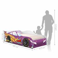 Cama Carro Vrooom Roxo Solteiro Com Colchão - 3