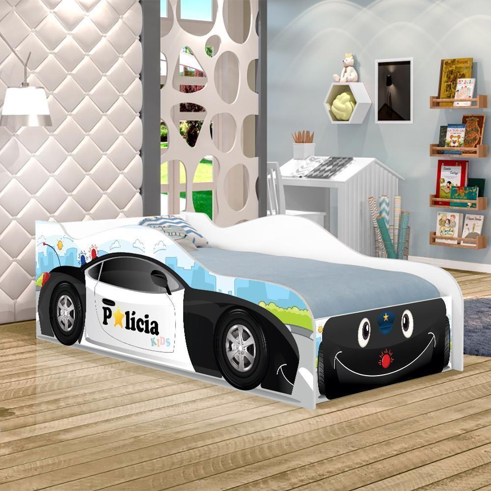 Cama Carro Polícia Baby Kids Infantil Com Colchão - 1