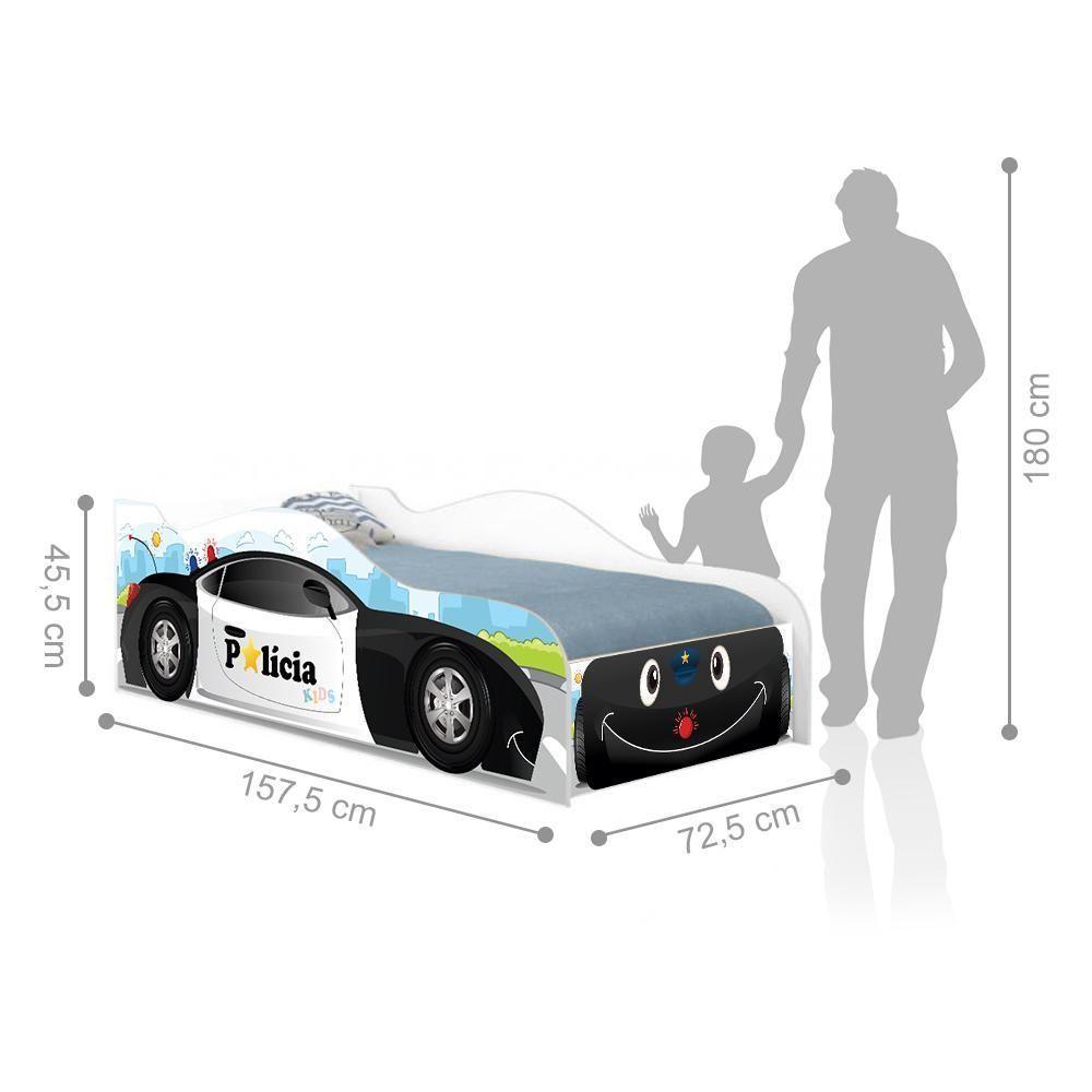 Cama Carro Polícia Baby Kids Infantil Com Colchão - 3