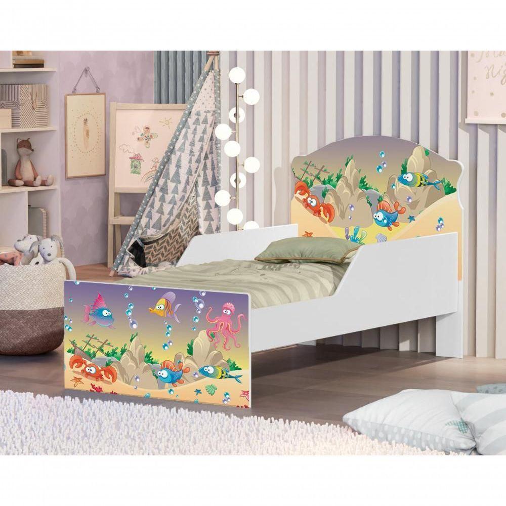 Mini Cama Fundo Do Mar Feliz Com Colchão - 3