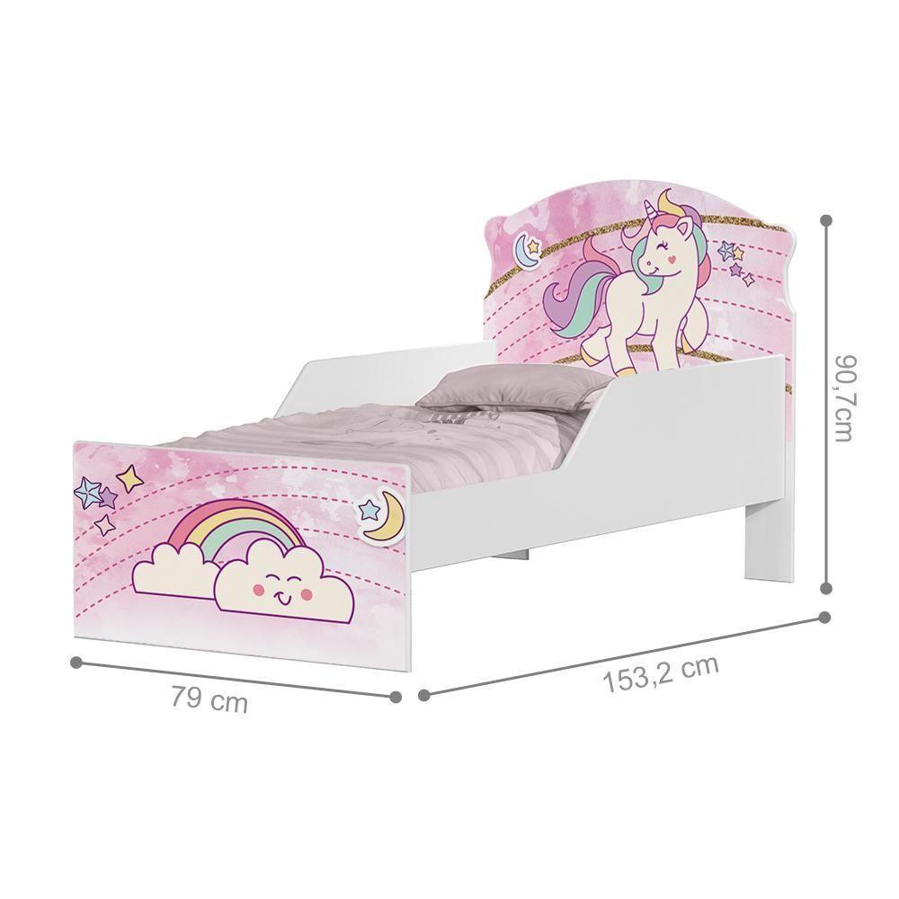 Mini Cama Unicónio Rosa Com Colchão - 2
