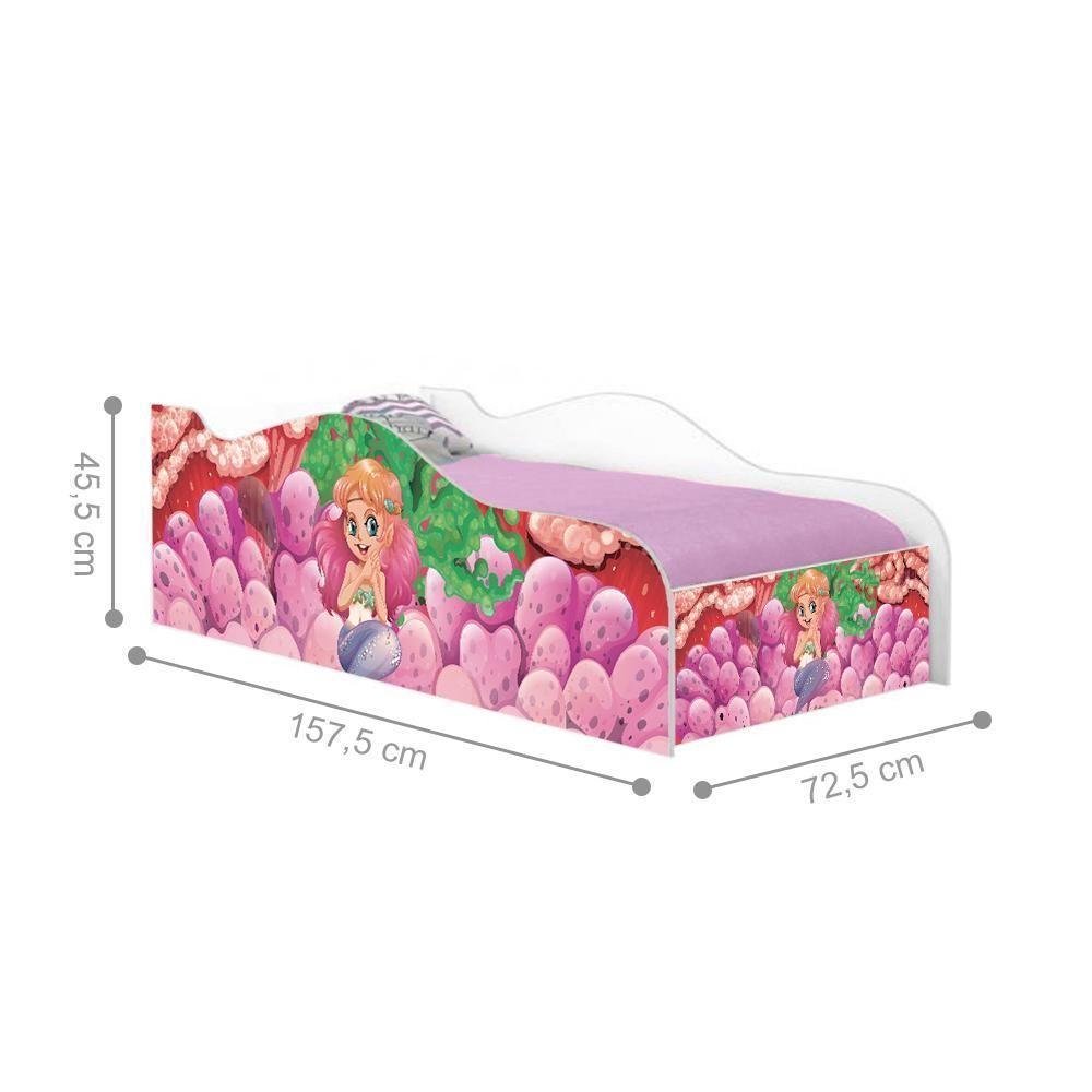 Mini Cama Fun Sereia E Corais Infantil Com Colchão - 2