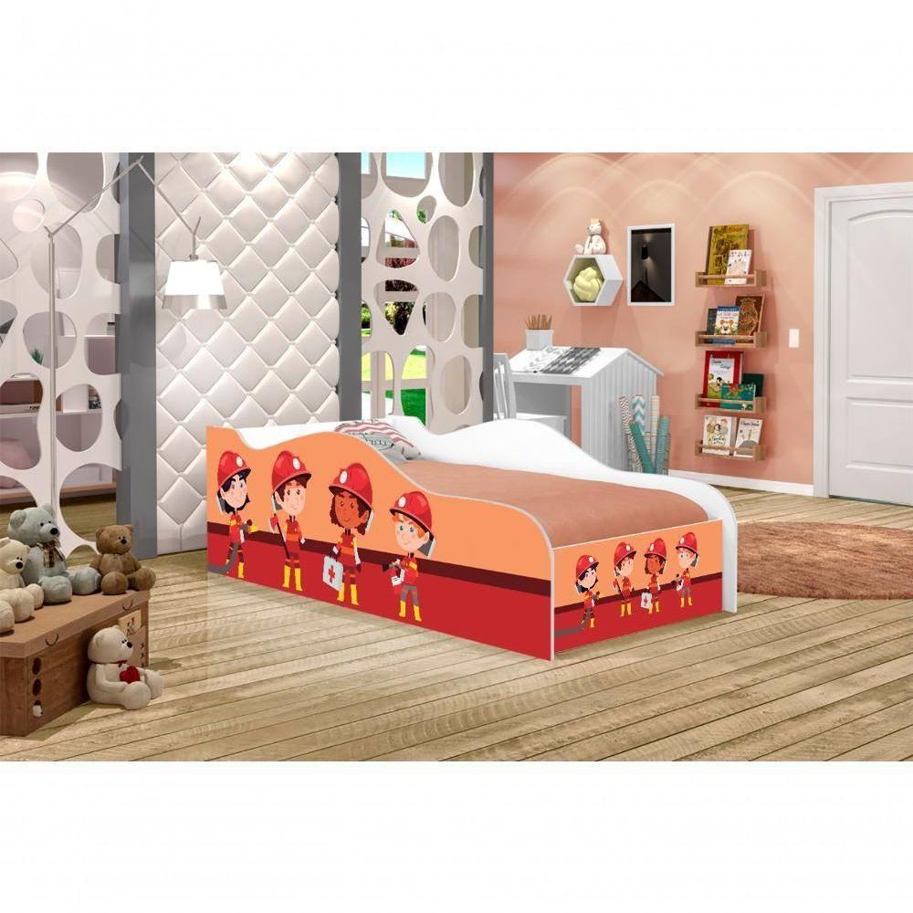 Mini Cama Fun Tropa Bombeiros Infantil Com Colchão - 2