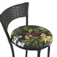 Jogo Com 6 Banquetas Alta Forts Fibra Uv Bancada, área Goumert, Bar, Piscina, Balcão, Preto Floral - 3