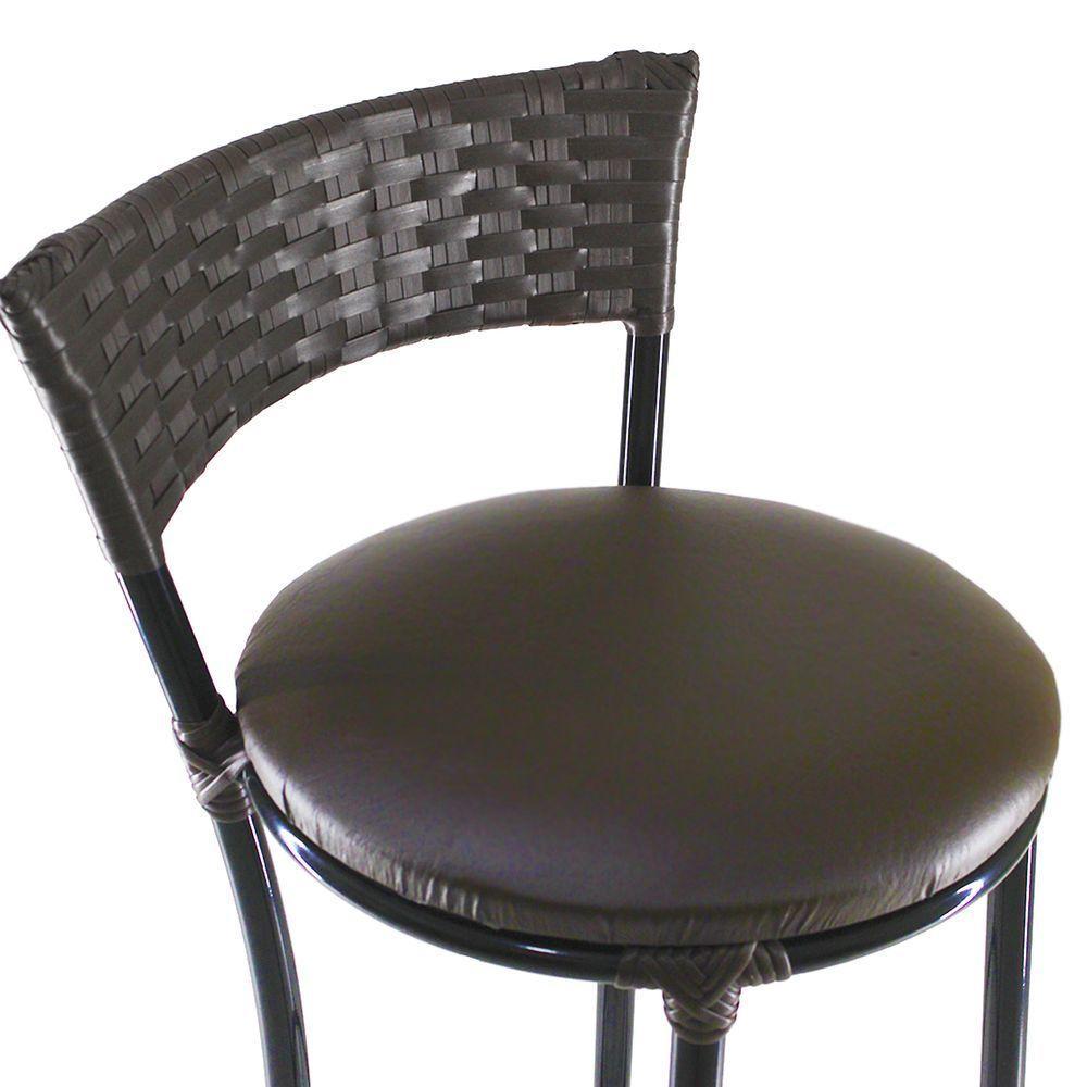 Jogo Com 6 Banquetas Alta Forts Marrom Floral, Fibra Uv Bancada, área Goumert, Bar, Piscina, Balcão - 4