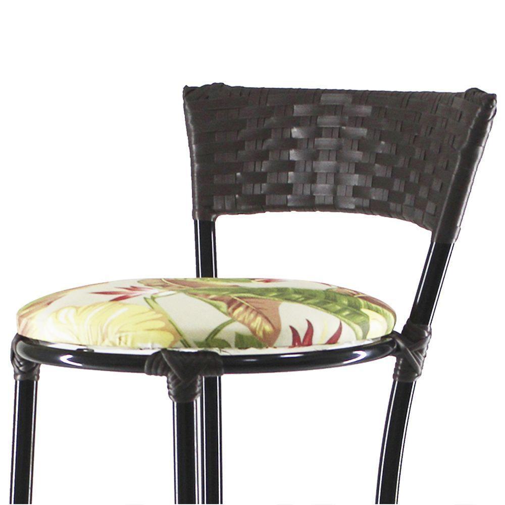 Jogo Com 8 Banquetas Alta Forts Fibra Uv Bancada, área Goumert, Bar, Piscina, Balcão, Verde Floral - 4