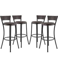 Kit Com 4 Banquetas Alta Forts Fibra Uv Bancada, área Goumert, Bar, Piscina, Balcão, Marrom Floral - 1