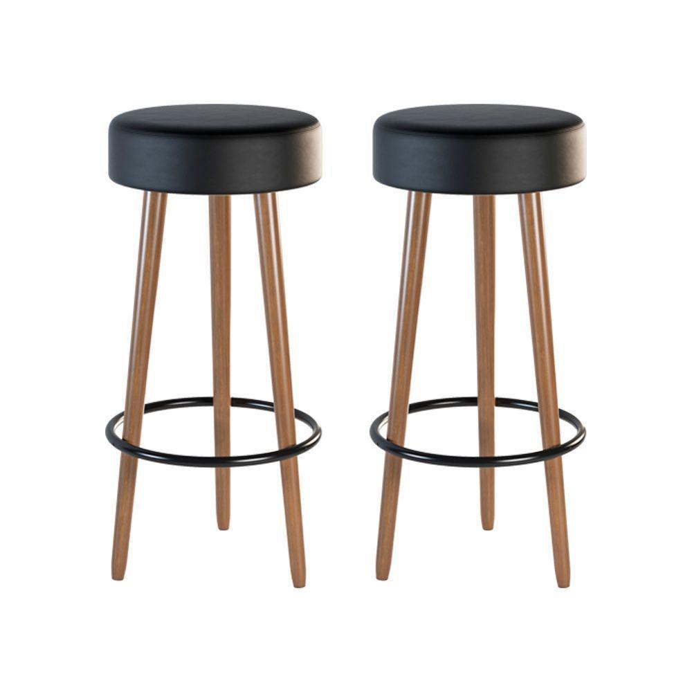 Kit 02 Banquetas Redondas Dani Corano Preto - 1