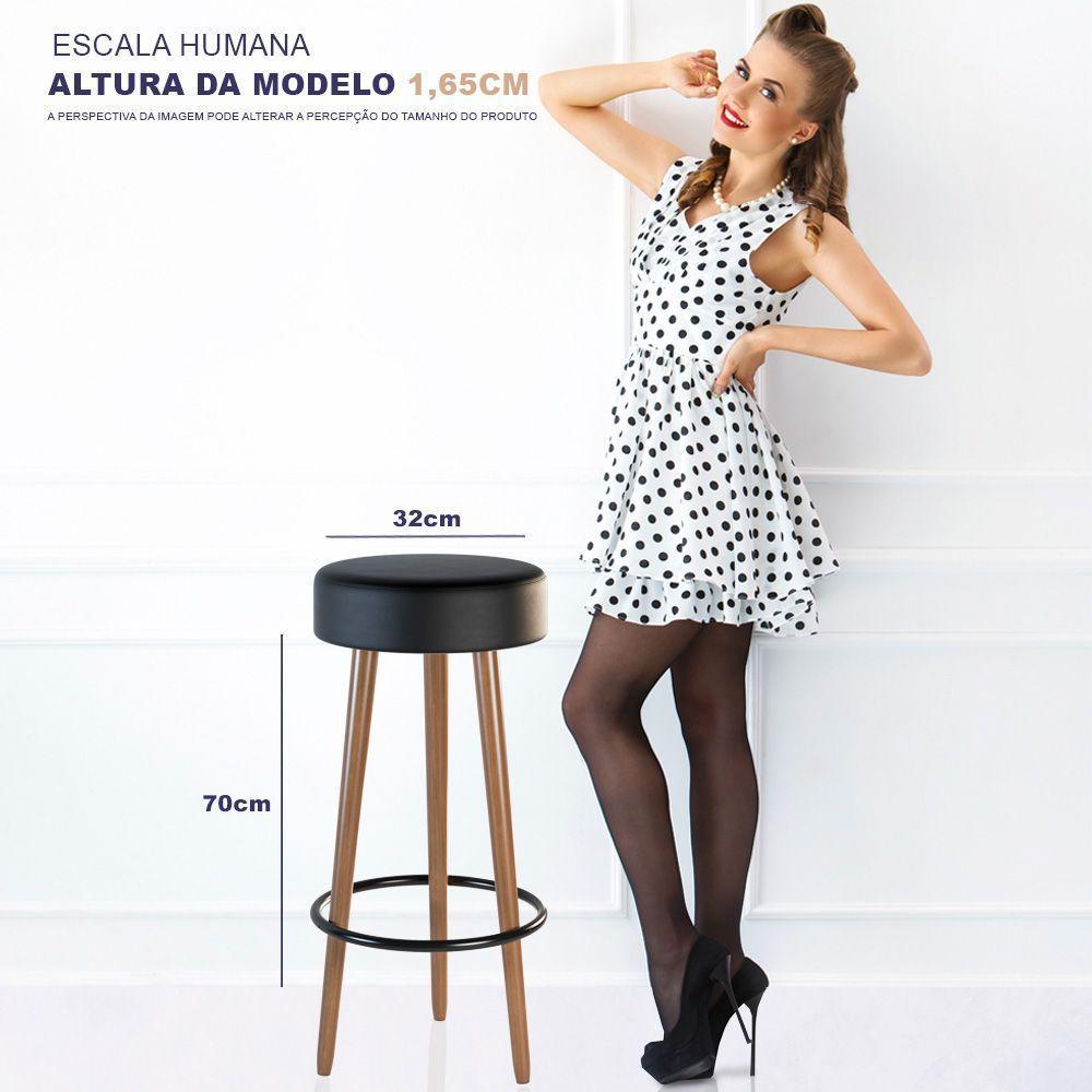 Kit 02 Banquetas Redondas Dani Corano Preto - 6