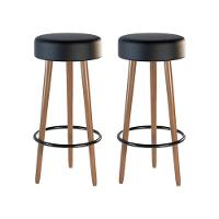 Kit 02 Banquetas Redondas Dani Corano Preto - 1