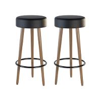 Kit 02 Banquetas Redondas Dani Corano Preto - 2