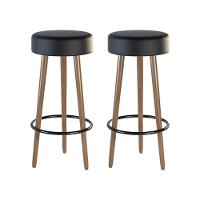 Kit 02 Banquetas Redondas Dani Corano Preto