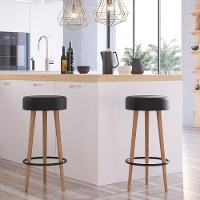 Kit 02 Banquetas Redondas Dani Corano Preto - 9