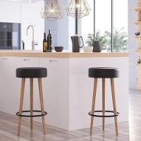 Kit 02 Banquetas Redondas Dani Corano Preto - 13